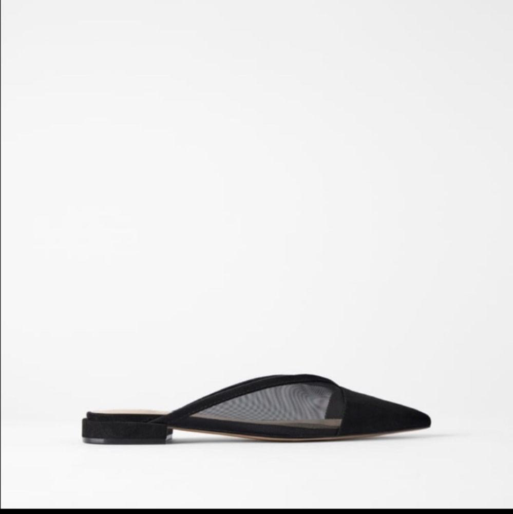 Zara Mesh Mules Flats